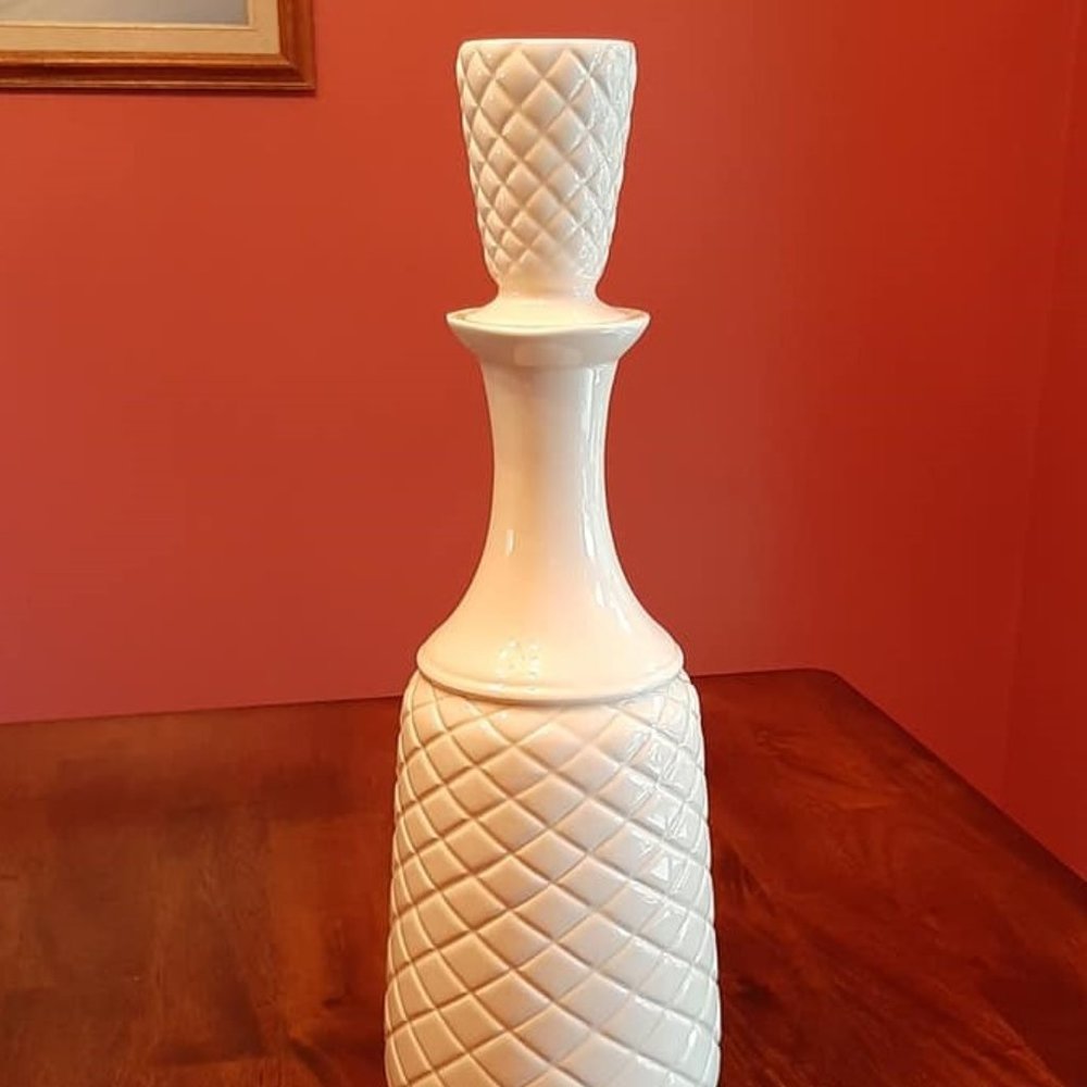 Cream Colored Ceramic Decanter - 17" HIGH!